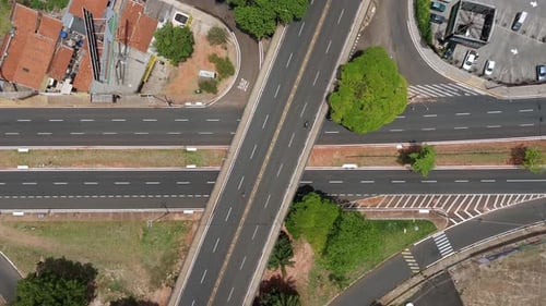 Viaduct above avenue with low traffic