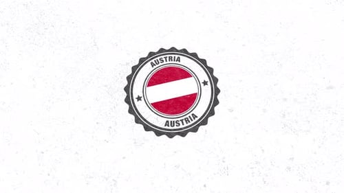 Grungy Austria Flag Stamp Seal Impression Animation