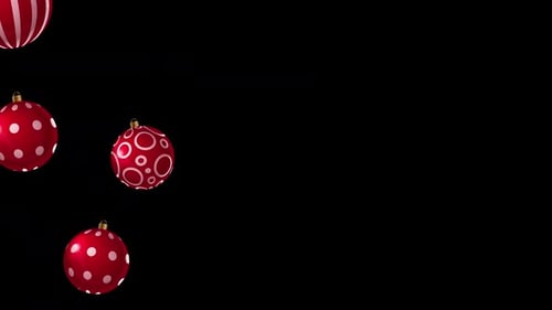 4k christmas balls transition with alpha channel