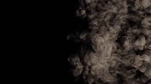 Top View of Blowing Billowing Smoke Cloud Transition with Alpha Channel