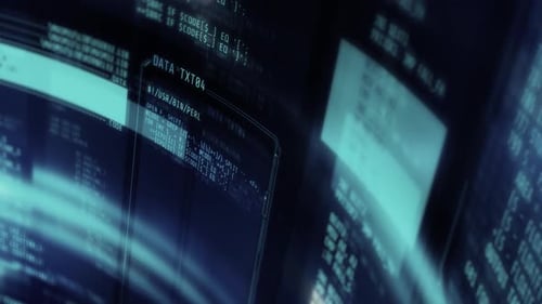 Animation d'arrière-plan avec défilement des lignes de code du programme