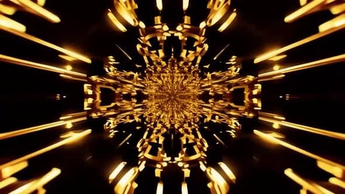 Goldene geometrische Kaleidoskop-Bewegungshintergrundschleife