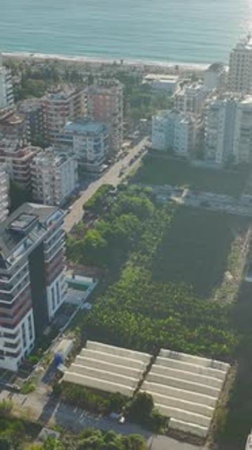 Vertical Video Picturesque Coastal Town With Beautiful Houses By the Mediterranean