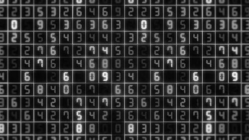 White Abstract Digital Numbers Background Loop V2