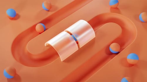 3D-Schleife mit abstrakten, befriedigenden Kugeln