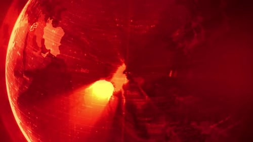 Futuristic Digital Globe Map Highlighting Middle East Countries