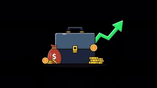 Corporate Financial Growth Animation with Briefcase and Money