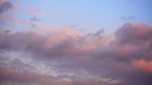 Pink and Gray Clouds at Golden Hour