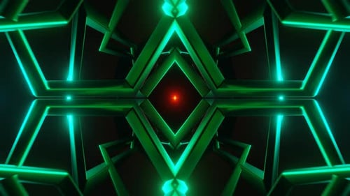 Um loop VJ dinâmico com luzes de néon vibrantes pulsando no pano de fundo