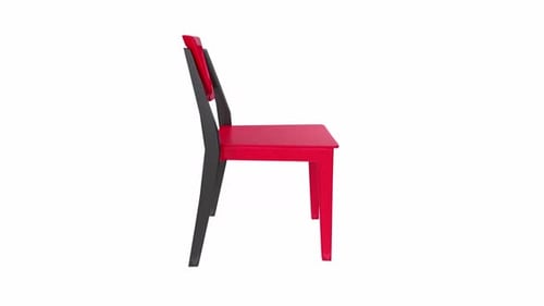 3D Rotating Modern Red and Black Chair