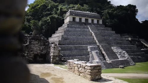 Ancient Mayan City Exploring the Majestic Pyramid Ruins in Jungle