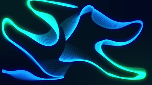 Abstract Neon Fluid Lines Animated Background Overlay