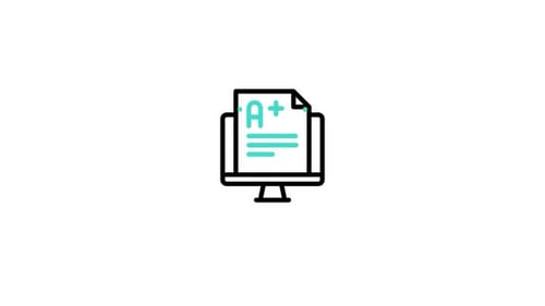 Online Education Grade Monitor Icon Animation