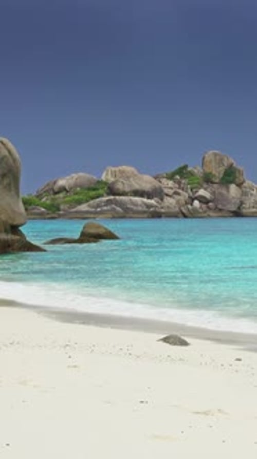 White sand beach and storm sky on Similan islands