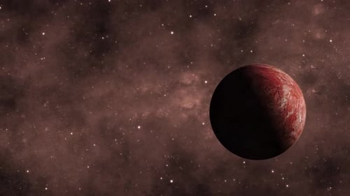 Makemake Fiktiver 3D-Planet dreht sich um den Galaxienraum
