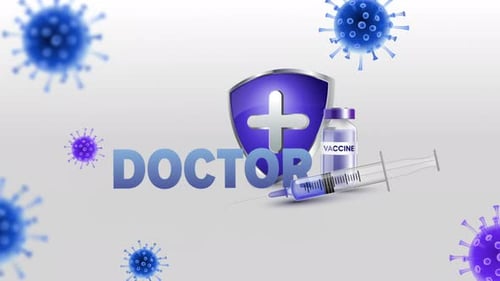 Healthcare Protection Shield, Vaccine, and Doctor Title Reveal