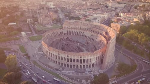 Aerial video from Rome Coliseum