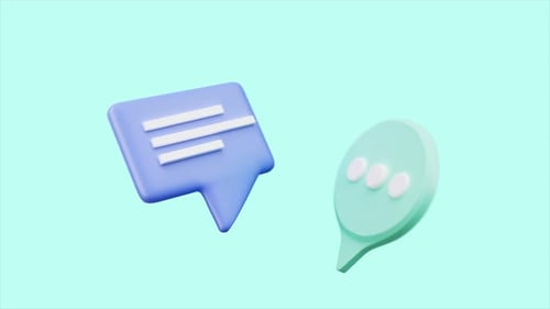 Blaues 3D-Meldungsfeld 4K