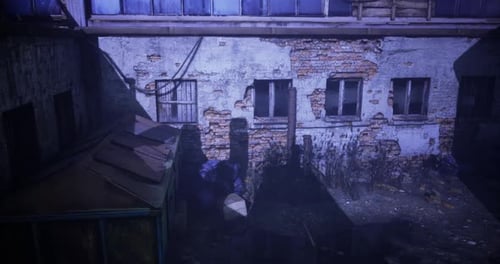 Gritty Decaying Brick Wall Texture Animated Loop