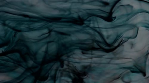 Dark Smoky Plumes Drifting on Blue Background