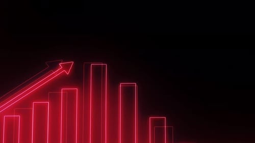 Red Neon Business Graph Chart