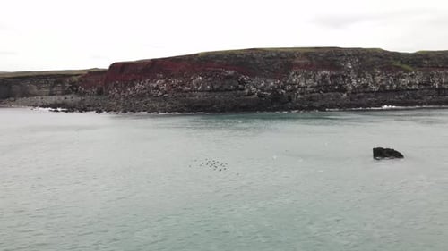 Aerial view over Krísuvíkurberg Cliffs, Iceland