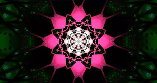 Abstract Geometric Kaleidoscope Star Tunnel Loop