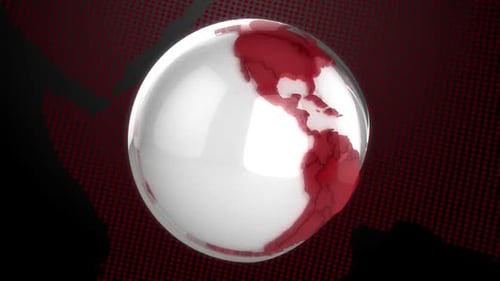 Futuristic 3D Earth Globe Spinning with Digital Grid