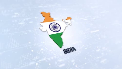 India Map Flag 3D Rotation Animation