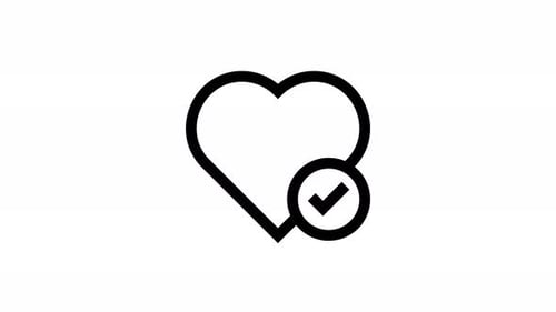 Flat Design Heart Icon Like Animation