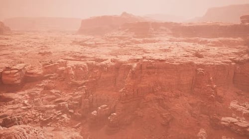 Aerial Grand Canyon in the Fog