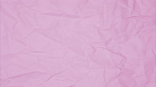 Video Top View of Wrinkled Textured Light Pink Paper Lilac Crumpled Paper Texture Background