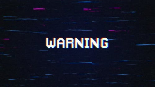 WARNING Glitch and Retro Text
