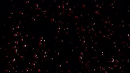 Floating Red Hearts Abstract Particle Animation