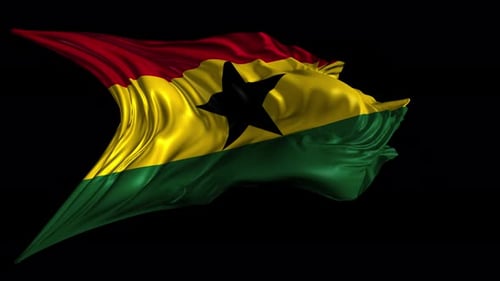Realistic Waving Ghana Flag Seamless Loop