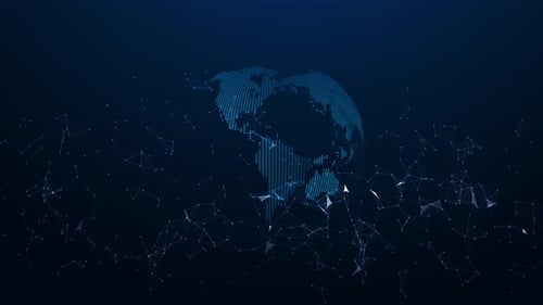 Dots Makes Global World Map Global Wireframe Polygonal Lines Global Business Network Technology