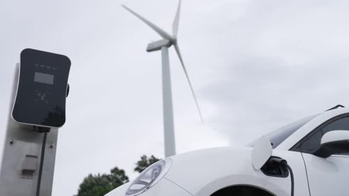 Progressive Combination of EV Car Charging Station and Wind Turbine