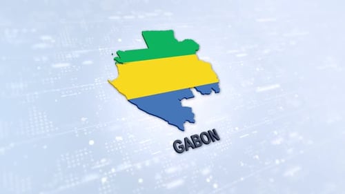 Gabon Map Animation with National Flag Colors