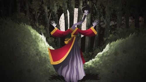 Eerie Animated Japanese Folklore Spirit in Surreal Woods