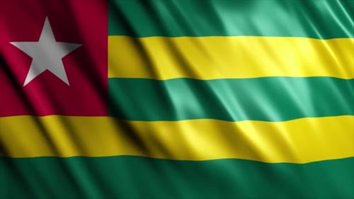 Seamless Loop Waving Flag of Togo Animation