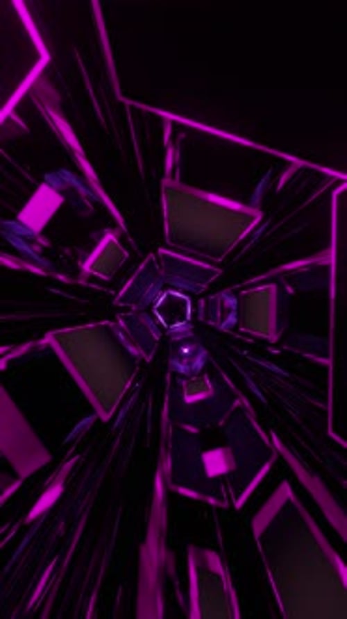 Futuristic Neon Tunnel Seamless Loop Background