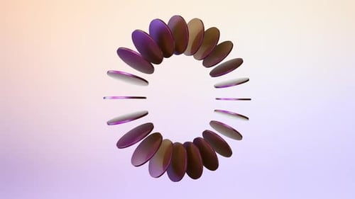 Loop Abstract 3D Discs Arranged in a Circle Background