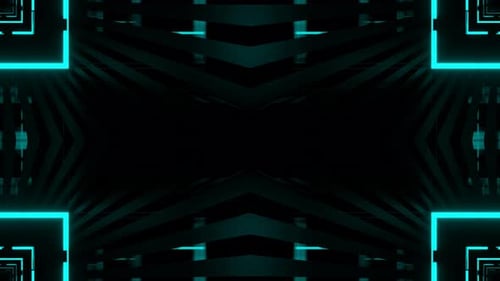 Turquoise And Pink Striped Neon Symmetrical Mirror Flashing Background Vj Loop In 4K
