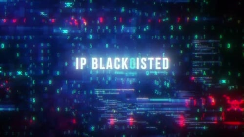Contexte de la technologie numérique en ligne abstraite sur liste noire IP