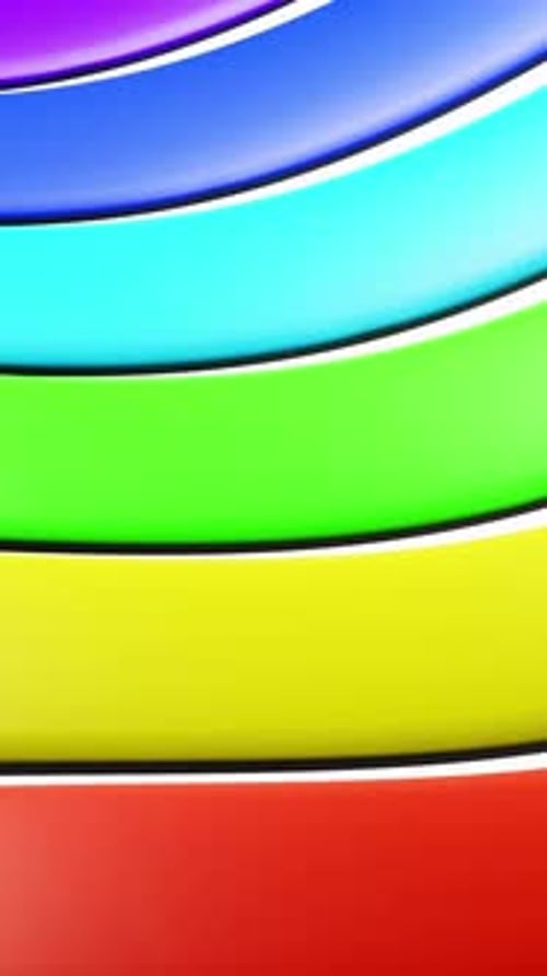 Close up of multicolored background with curved lines. Looped animation