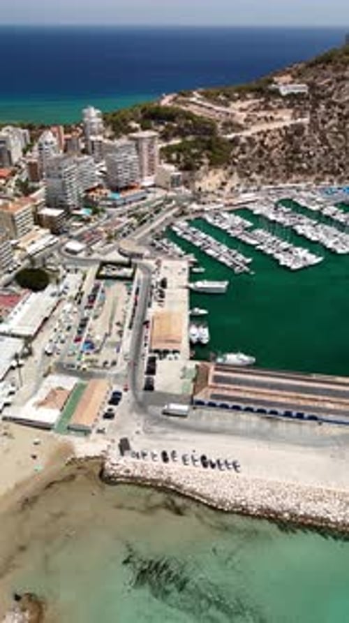 Aerial view Calpe cityscape. Costa Blanca, Spain
