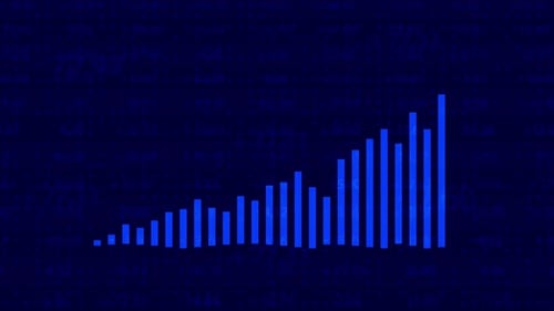 Blue Financial Trends and Bar Chart.