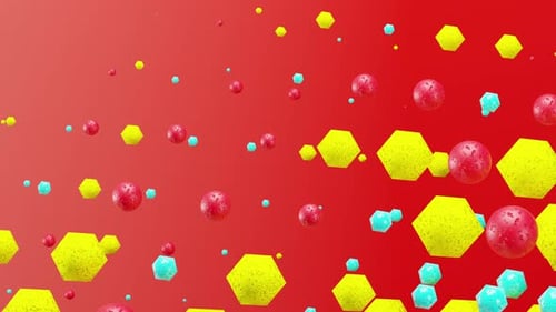 Dynamic Textured Hexagons and Spheres Motion Background