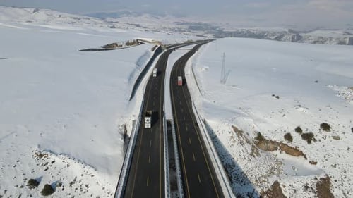 Aerial Winter Road