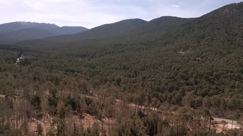 Panoramic aerial view of Navacerrada in Madrid, Spain